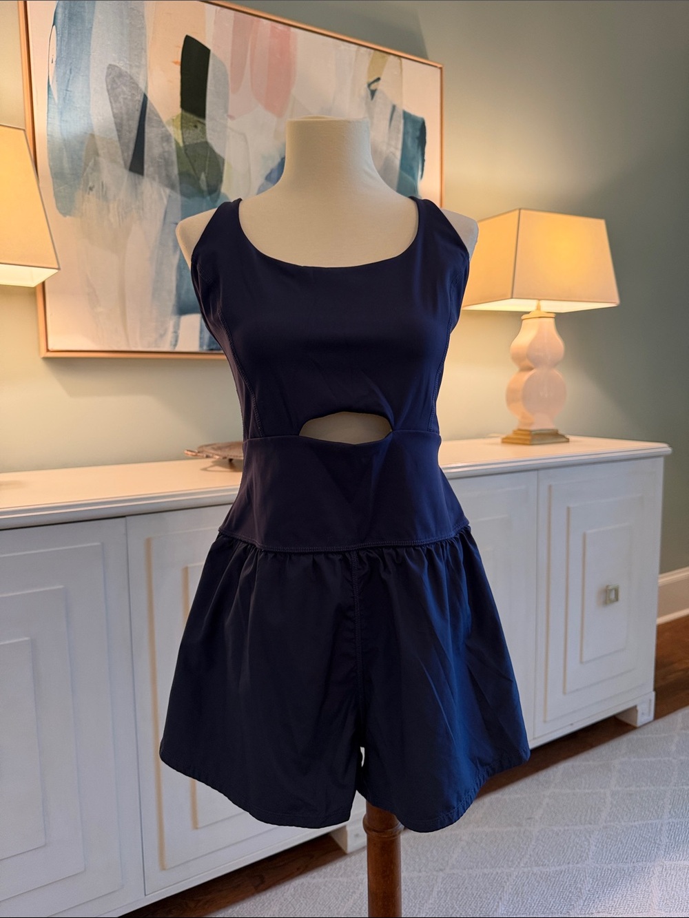 Navy Free People Righteous Runsie Cutout Romper